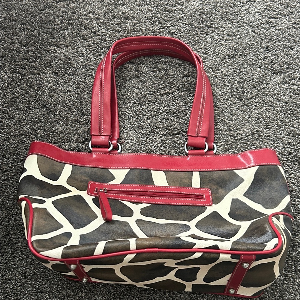 Betty Boop Red and Brown Giraffe Shoulder Bag
